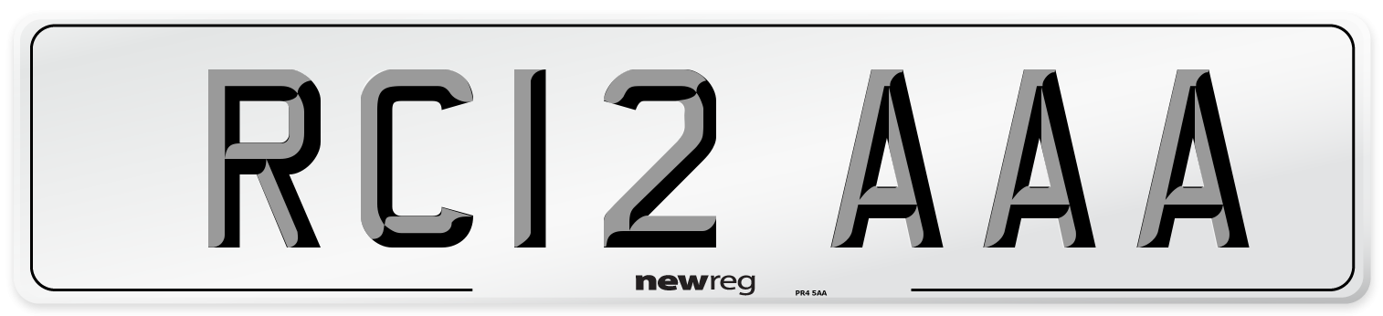 RC12 AAA Number Plate from New Reg